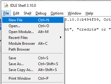'A screenshot of the menu showing how to create a new file using New File submenu.'
